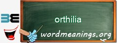 WordMeaning blackboard for orthilia